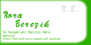 nora berczik business card