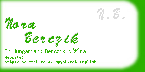 nora berczik business card